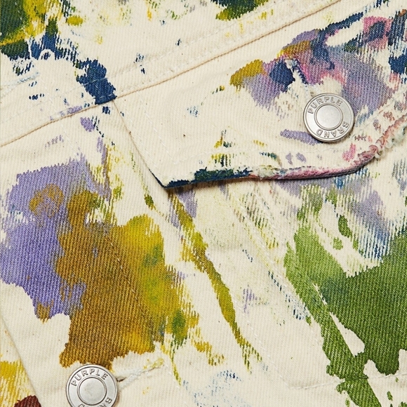 Purple BrandPaint Splatter Denim Trucker Jacket - Picture 7 of 8